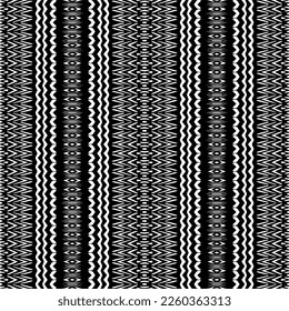 
Vector geometric ornament in ethnic style. Seamless pattern with  abstract shapes,Black and white color. Repeating pattern for decor, textile and fabric.