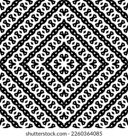 Ornamento geométrico vectorial de estilo étnico. Patrón sin brillo con formas abstractas,Color negro y blanco. Patrón repetitivo de decoración, textil y de tela.