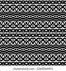 
Vector geometric ornament in ethnic style. Seamless pattern with  abstract shapes,Black and white color. Repeating pattern for decor, textile and fabric.