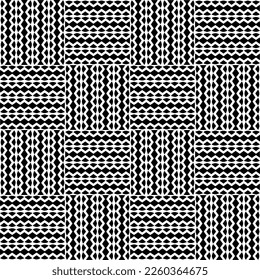 Vector geometric ornament in ethnic style. Seamless pattern with  abstract shapes,Black and white color. Repeating pattern for decor, textile and fabric.