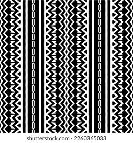 
Vector geometric ornament in ethnic style. Seamless pattern with  abstract shapes,Black and white color. Repeating pattern for decor, textile and fabric.