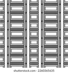 Ornamento geométrico vectorial de estilo étnico. Patrón sin brillo con formas abstractas,Color negro y blanco. Patrón repetitivo de decoración, textil y de tela.