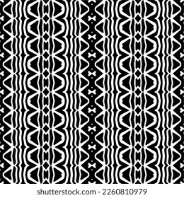 Vector geometric ornament in ethnic style. Seamless pattern with  abstract shapes,Black and white color. Repeating pattern for decor, textile and fabric.