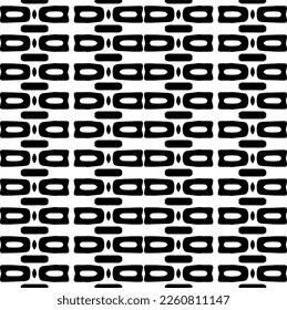 Vektorgeometrische Ornamente im ethnischen Stil. Nahtloses Muster mit abstrakten Formen, schwarz-weißer Farbe. Wiederholte Muster für Dekoration, Textilien und Stoff.