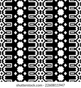 Vector geometric ornament in ethnic style. Seamless pattern with  abstract shapes,Black and white color. Repeating pattern for decor, textile and fabric.