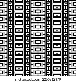 Vector geometric ornament in ethnic style. Seamless pattern with  abstract shapes,Black and white color. Repeating pattern for decor, textile and fabric.