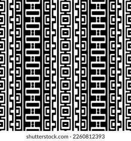 Vector geometric ornament in ethnic style. Seamless pattern with  abstract shapes,Black and white color. Repeating pattern for decor, textile and fabric.