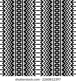 
Vector geometric ornament in ethnic style. Seamless pattern with  abstract shapes,Black and white color. Repeating pattern for decor, textile and fabric.