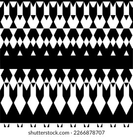 Vector geometric ornament in ethnic style. Seamless pattern with  abstract shapes,Black and white color. Repeating pattern for decor, textile and fabric.