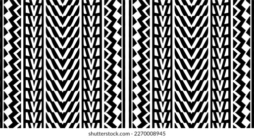 Vector geometric ornament in ethnic style. Seamless pattern with  abstract shapes. Black and white geometric  wallpaper. Repeating pattern for decor, textile and fabric.Abstraction art.