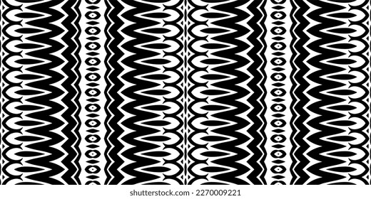 Vector geometric ornament in ethnic style. Seamless pattern with  abstract shapes. Black and white geometric  wallpaper. Repeating pattern for decor, textile and fabric.Abstraction art.