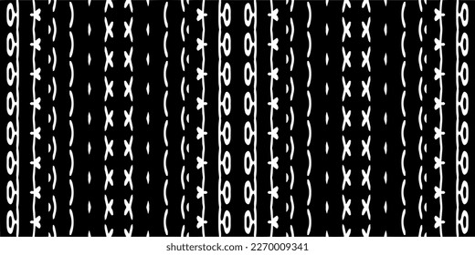 Vektorgeometrische Ornamente im ethnischen Stil. Nahtloses Muster mit abstrakten Formen. geometrische Tapete in Schwarz-Weiß. Wiederholung Muster für Dekoration, Textilien und Stoff.Abstraktion Kunst.