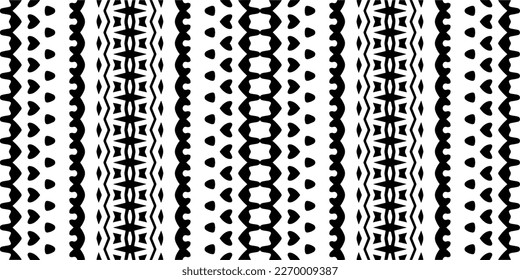 Vector geometric ornament in ethnic style. Seamless pattern with  abstract shapes. Black and white geometric  wallpaper. Repeating pattern for decor, textile and fabric.Abstraction art.