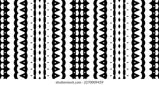 Vector geometric ornament in ethnic style. Seamless pattern with  abstract shapes. Black and white geometric  wallpaper. Repeating pattern for decor, textile and fabric.Abstraction art.