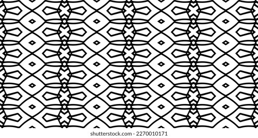 Vector geometric ornament in ethnic style. Seamless pattern with  abstract shapes. Black and white geometric  wallpaper. Repeating pattern for decor, textile and fabric.Abstraction art.