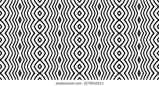 Vector geometric ornament in ethnic style. Seamless pattern with  abstract shapes. Black and white geometric  wallpaper. Repeating pattern for decor, textile and fabric.Abstraction art.