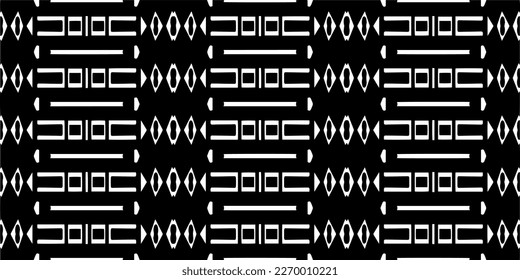 Ornamento geométrico vectorial de estilo étnico. Patrón sin brillo con formas abstractas. Papel de pared geométrico en blanco y negro. Patrón repetitivo de decoración, textil y de tela.Arte abstracto.