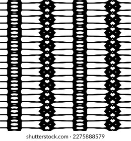 Vector geometric ornament in ethnic style. Seamless pattern with  abstract shapes. Black and white geometric  wallpaper. Repeating pattern for decor, textile and fabric.Abstraction art.