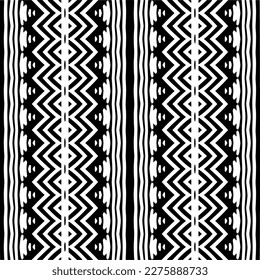 Ornamento geométrico vectorial de estilo étnico. Patrón sin brillo con formas abstractas. Papel de pared geométrico en blanco y negro. Patrón repetitivo de decoración, textil y de tela.Arte abstracto.