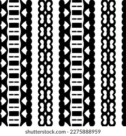 Vector geometric ornament in ethnic style. Seamless pattern with  abstract shapes. Black and white geometric  wallpaper. Repeating pattern for decor, textile and fabric.Abstraction art.