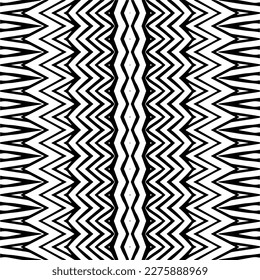 Ornamento geométrico vectorial de estilo étnico. Patrón sin brillo con formas abstractas. Papel de pared geométrico en blanco y negro. Patrón repetitivo de decoración, textil y de tela.Arte abstracto.