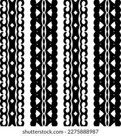 Vector geometric ornament in ethnic style. Seamless pattern with  abstract shapes. Black and white geometric  wallpaper. Repeating pattern for decor, textile and fabric.Abstraction art.