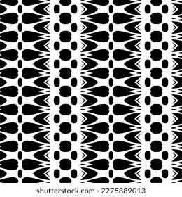 Vector geometric ornament in ethnic style. Seamless pattern with  abstract shapes. Black and white geometric  wallpaper. Repeating pattern for decor, textile and fabric.Abstraction art.