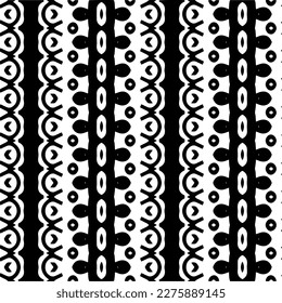 Vector geometric ornament in ethnic style. Seamless pattern with  abstract shapes. Black and white geometric  wallpaper. Repeating pattern for decor, textile and fabric.Abstraction art.