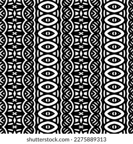 Ornamento geométrico vectorial de estilo étnico. Patrón sin brillo con formas abstractas. Papel de pared geométrico en blanco y negro. Patrón repetitivo de decoración, textil y de tela.Arte abstracto.