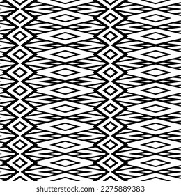 Vector geometric ornament in ethnic style. Seamless pattern with  abstract shapes. Black and white geometric  wallpaper. Repeating pattern for decor, textile and fabric.Abstraction art.