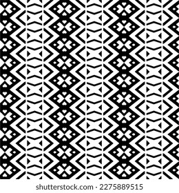 Vector geometric ornament in ethnic style. Seamless pattern with  abstract shapes. Black and white geometric  wallpaper. Repeating pattern for decor, textile and fabric.Abstraction art.