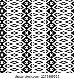 Vector geometric ornament in ethnic style. Seamless pattern with  abstract shapes. Black and white geometric  wallpaper. Repeating pattern for decor, textile and fabric.Abstraction art.