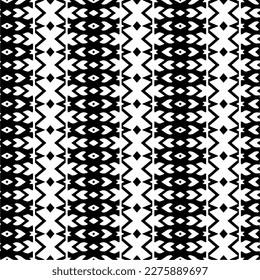 Vector geometric ornament in ethnic style. Seamless pattern with  abstract shapes. Black and white geometric  wallpaper. Repeating pattern for decor, textile and fabric.Abstraction art.