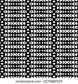 Vector geometric ornament in ethnic style. Seamless pattern with  abstract shapes. Black and white geometric  wallpaper. Repeating pattern for decor, textile and fabric.Abstraction art.