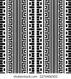 Vektorgeometrische Ornamente im ethnischen Stil. Nahtloses Muster mit abstrakten Formen. geometrische Tapete in Schwarz-Weiß. Wiederholung Muster für Dekoration, Textilien und Stoff.Abstraktion Kunst.