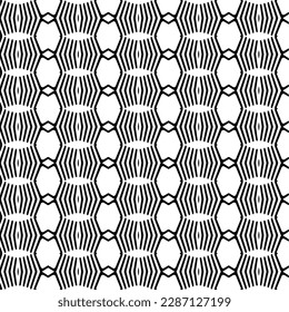 Vector geometric ornament in ethnic style. Seamless pattern with  abstract shapes. Black and white geometric  wallpaper. Repeating pattern for decor, textile and fabric.Abstraction art.