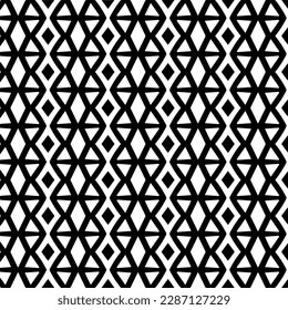 Ornamento geométrico vectorial de estilo étnico. Patrón sin brillo con formas abstractas. Papel de pared geométrico en blanco y negro. Patrón repetitivo de decoración, textil y de tela.Arte abstracto.