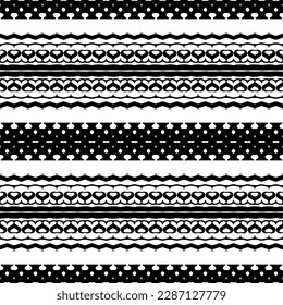 Vector geometric ornament in ethnic style. Seamless pattern with  abstract shapes. Black and white geometric  wallpaper. Repeating pattern for decor, textile and fabric.Abstraction art.