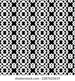 Vector geometric ornament in ethnic style. Seamless pattern with  abstract shapes. Black and white geometric  wallpaper. Repeating pattern for decor, textile and fabric.Abstraction art.