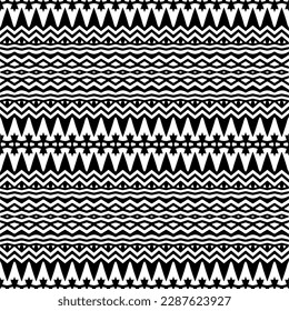 Ornamento geométrico vectorial de estilo étnico. Patrón sin brillo con formas abstractas. Papel de pared geométrico en blanco y negro. Patrón repetitivo de decoración, textil y de tela.Arte abstracto.