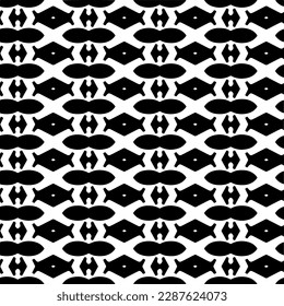Vector geometric ornament in ethnic style. Seamless pattern with  abstract shapes. Black and white geometric  wallpaper. Repeating pattern for decor, textile and fabric.Abstraction art.