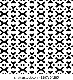 Vector geometric ornament in ethnic style. Seamless pattern with  abstract shapes. Black and white geometric  wallpaper. Repeating pattern for decor, textile and fabric.Abstraction art.