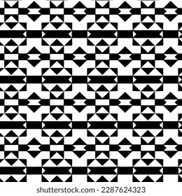 Vektorgeometrische Ornamente im ethnischen Stil. Nahtloses Muster mit abstrakten Formen. geometrische Tapete in Schwarz-Weiß. Wiederholung Muster für Dekoration, Textilien und Stoff.Abstraktion Kunst.