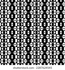 Vektorgeometrische Ornamente im ethnischen Stil. Nahtloses Muster mit abstrakten Formen. geometrische Tapete in Schwarz-Weiß. Wiederholung Muster für Dekoration, Textilien und Stoff.Abstraktion Kunst.