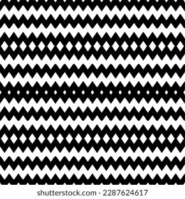 Vector geometric ornament in ethnic style. Seamless pattern with  abstract shapes. Black and white geometric  wallpaper. Repeating pattern for decor, textile and fabric.Abstraction art.