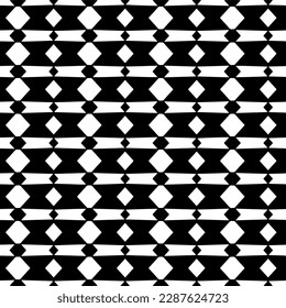 Vector geometric ornament in ethnic style. Seamless pattern with  abstract shapes. Black and white geometric  wallpaper. Repeating pattern for decor, textile and fabric.Abstraction art.