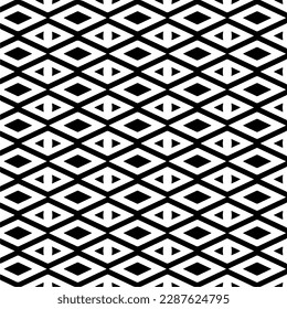 Vector geometric ornament in ethnic style. Seamless pattern with  abstract shapes. Black and white geometric  wallpaper. Repeating pattern for decor, textile and fabric.Abstraction art.