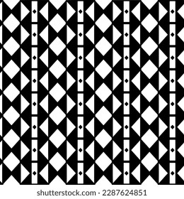 Vector geometric ornament in ethnic style. Seamless pattern with  abstract shapes. Black and white geometric  wallpaper. Repeating pattern for decor, textile and fabric.Abstraction art.