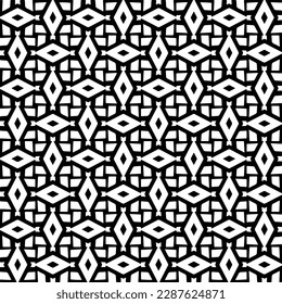 Vektorgeometrische Ornamente im ethnischen Stil. Nahtloses Muster mit abstrakten Formen. geometrische Tapete in Schwarz-Weiß. Wiederholung Muster für Dekoration, Textilien und Stoff.Abstraktion Kunst.