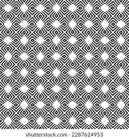 Vector geometric ornament in ethnic style. Seamless pattern with  abstract shapes. Black and white geometric  wallpaper. Repeating pattern for decor, textile and fabric.Abstraction art.